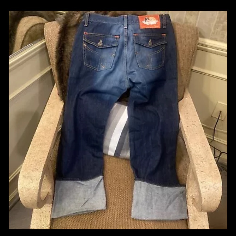 Fiorucci , Blue Jean cuff button front blue jeans, size 11 juniors HTF